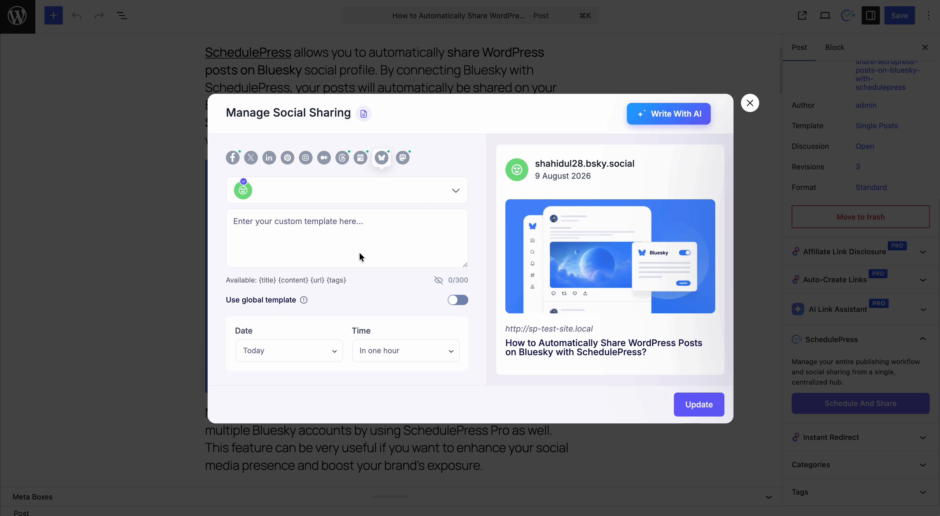 How to Use Custom Social Templates in SchedulePress? 5