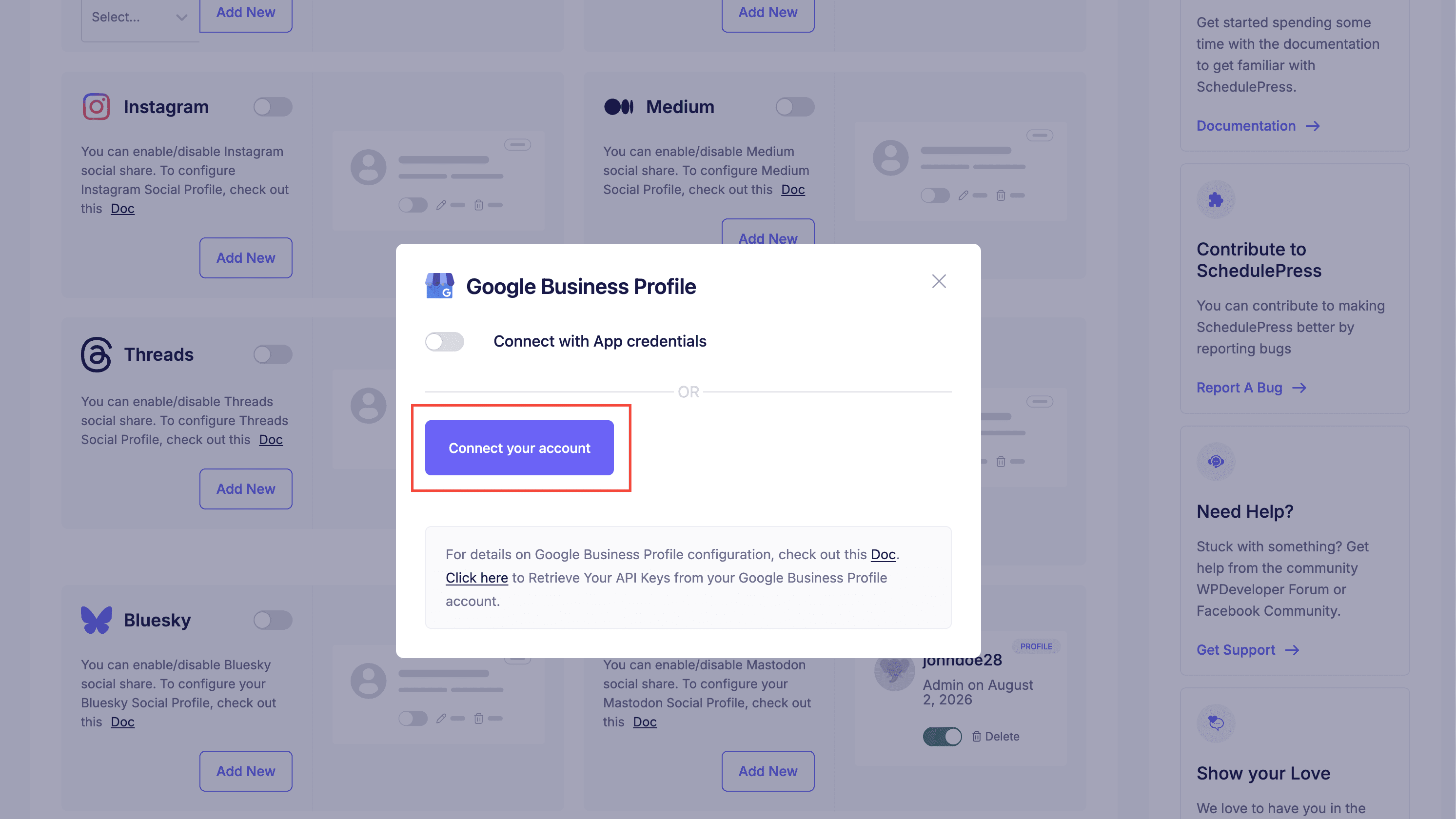 How to Automatically Share WordPress Posts on Google Business Profile Using SchedulePress? - WPDeveloper Connect your Google Business account