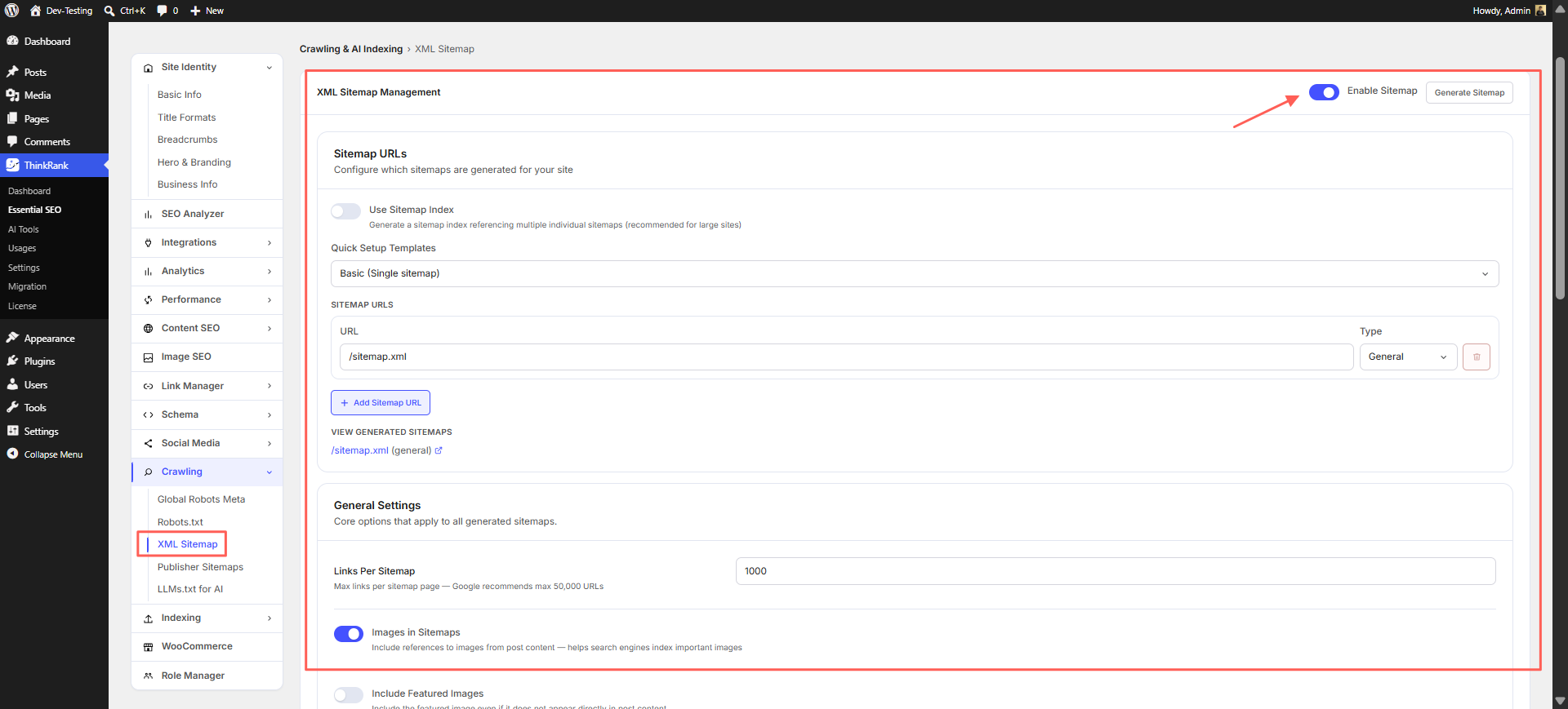 Introducing ThinkRank: The AI SEO Plugin for WordPress by WPDeveloper - WPDeveloper Sitemap templates, per-type controls and a live view of every generated sitemap.